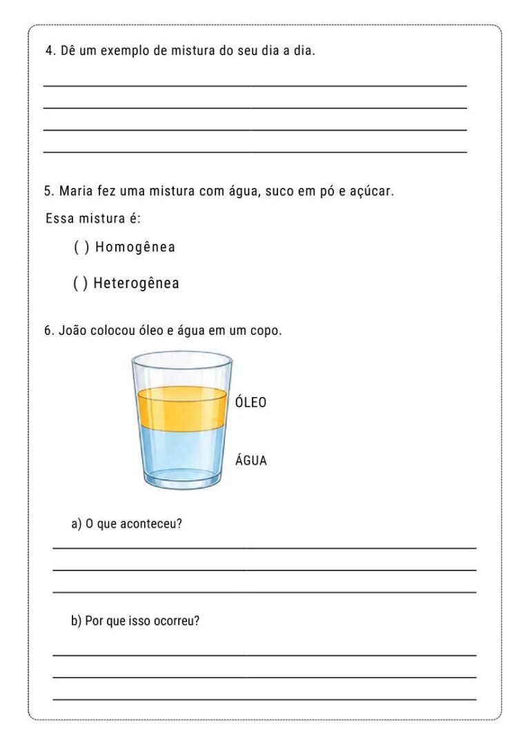 avaliacao de ciencias sobre misturas 4 ano com gabarito para imprimir página 2